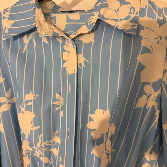 Beulah dress - inspired by safiyaa Oksana Pale Blue & White Short Dress - Picture 10 of 11